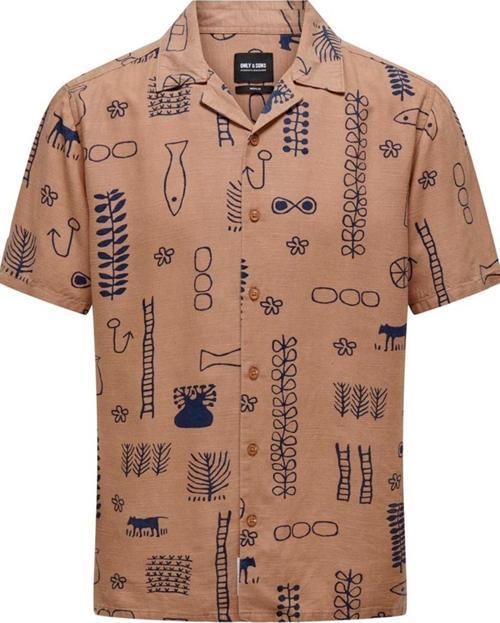 ONSALVIN REG SS OBJECT AOP RESORT SHIRT 22029104 MERCAN