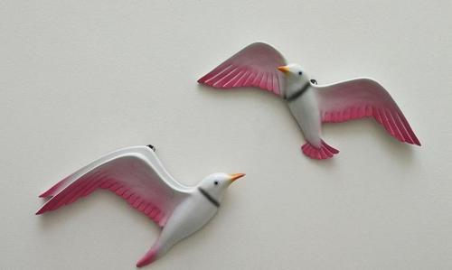 Dekoratif İkili Martı Çifti Duvar Süsü Kuş Ev Dekoru