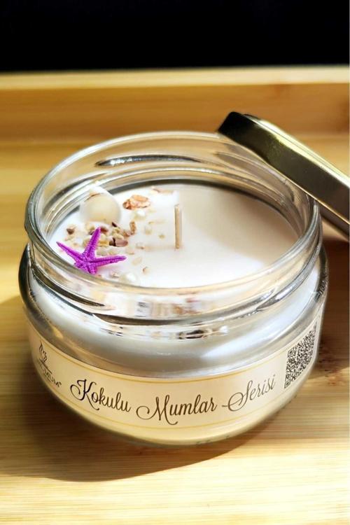 Deniz Konseptli Bahar Çiçekleri Kokulu Soya Mum 300 Gr
