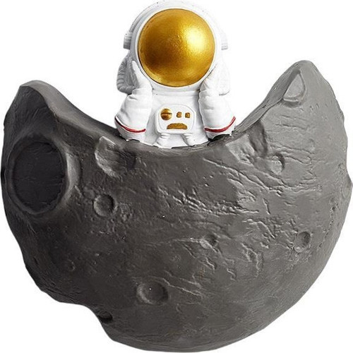 Dekoratif Modern Büyük Boy 1 Adet Ay Üstünde Astronot Figürlü Ev Dekoru Çocuk Odası Duvar Dekoru