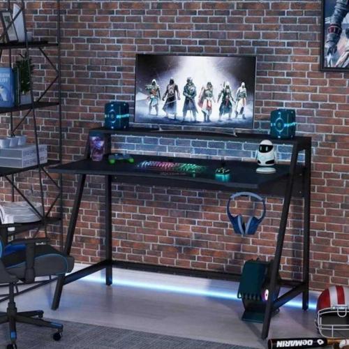 Tasarım Monitör Raflı Siyah Gaming&Çalışma Masası