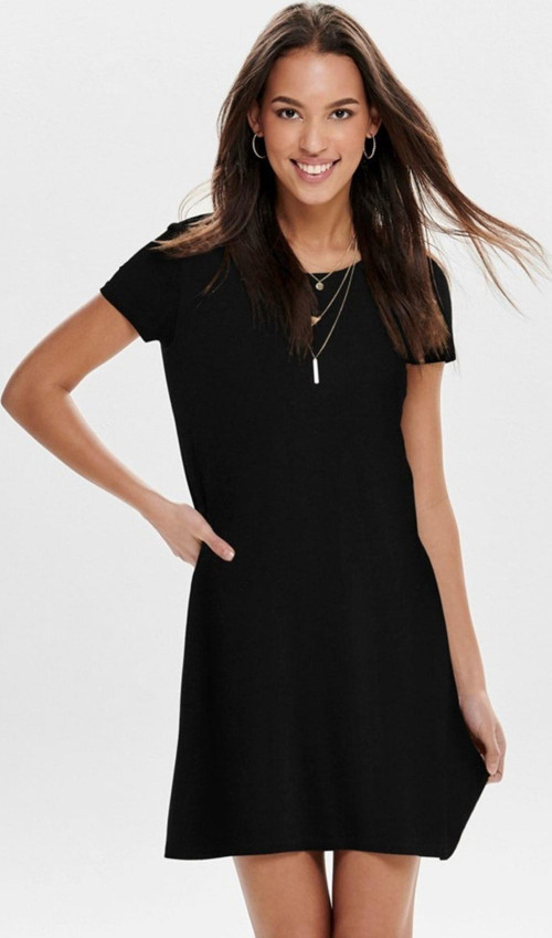 ONLBERA BACK LACE UP S/S DRESS JRS NOOS siyah