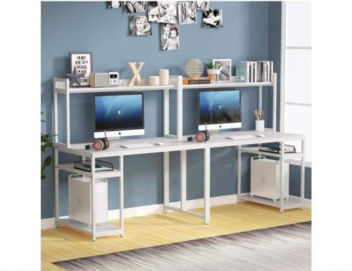 Tasarım Iki Kişilik Raflı Ergonomik Çalışma Masası