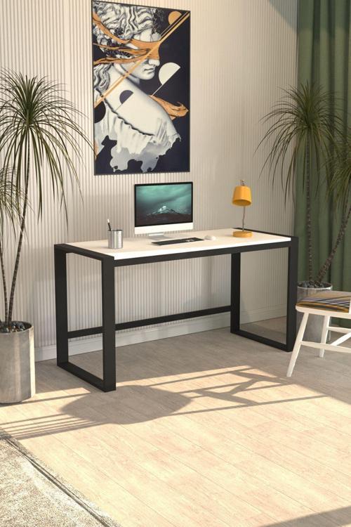 Dekopratik - Marsilya Çalışma Masası Bilgisayar Masası Ofis Masası 122x55 Beyaz