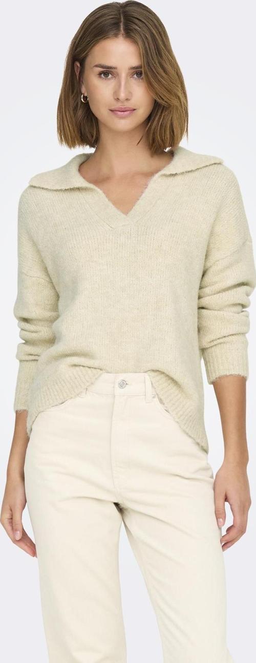 ONLMAGGIE LIFE LS SPLIT NECK CC KNT BEYAZ 15324310 