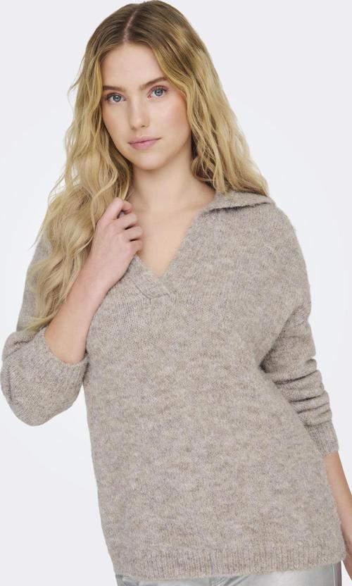 ONLMAGGIE LIFE LS SPLIT NECK CC KNT KOYU BEJ 15324310 