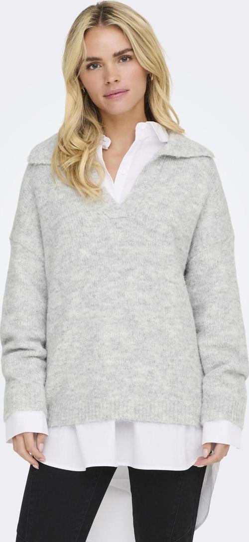 ONLMAGGIE LIFE LS SPLIT NECK CC KNT GRİMELANJ15324310 