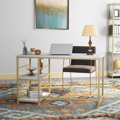 Tasarım Gold Raflı Çalışma Masası