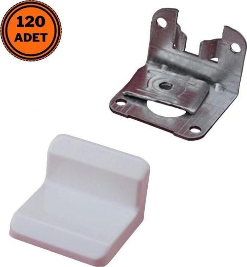 120 Adet Metali Mobilya Dolap Askı Aparatı Elemanı Beyaz 1,2 mm 