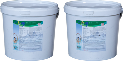 2 ADET Deep Blue 20 KG (40 KG) MULTIFUNCTIONAL Stabilize Triklor MULTI TABLET 200 gr %90 Klor - Chlorine Tablets-ToptancıyızBiz