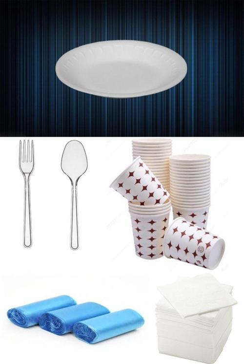 50'Li Yuvarlak Köpük Tabak Set