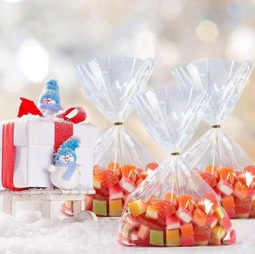 Parlak Bantsız Şeffaf Jelatin - Şekerleme, Aksesuar, Ürün Paketleme Poşeti 20X30Cm 50 Adet
