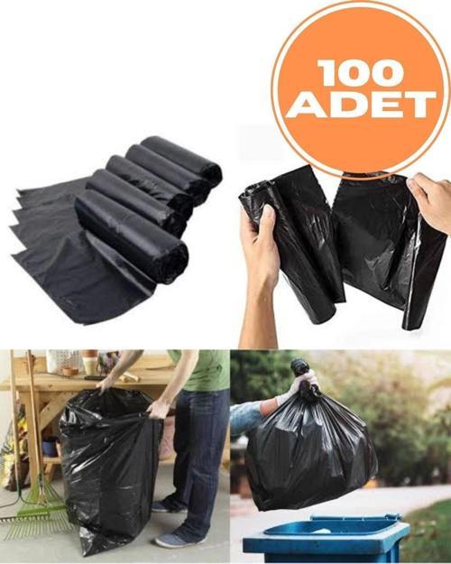 Jumbo Boy Siyah Çöp Poşeti - 100 Adet (10 Rulo)