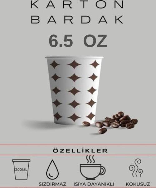 Karton-Kağıt/Çay-Kahve Bardağı (6.5Oz) 1000 Adet - Ahşap Karıştırıcı 1000 Adet