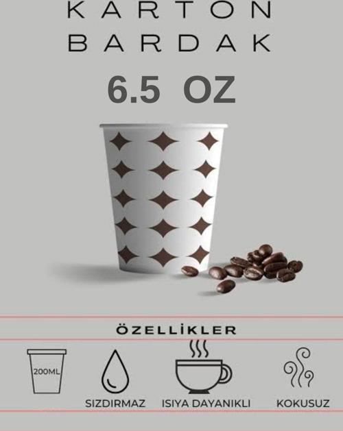 Karton-Kağıt/Çay-Kahve Bardağı 6.5Oz 3000 Adet 1 Koli