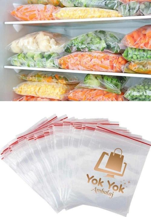 Kilitli Koruyucu Buzdolabı Poşeti Naylon Torba 19X25Cm 100 Adet 1 Paket