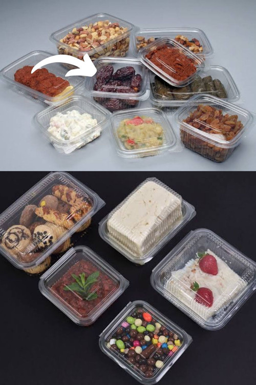 Plastik Kapaklı Kullan At Saklama Kabı Sızdırmaz Kap 375 Ml 50 Adet