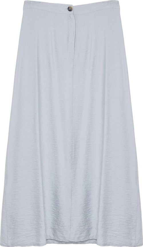 Moda Tesettür A-line Düz Desen Günlük Maxi Boy Normal Bel Dokuma Keten Görünümlü Etek