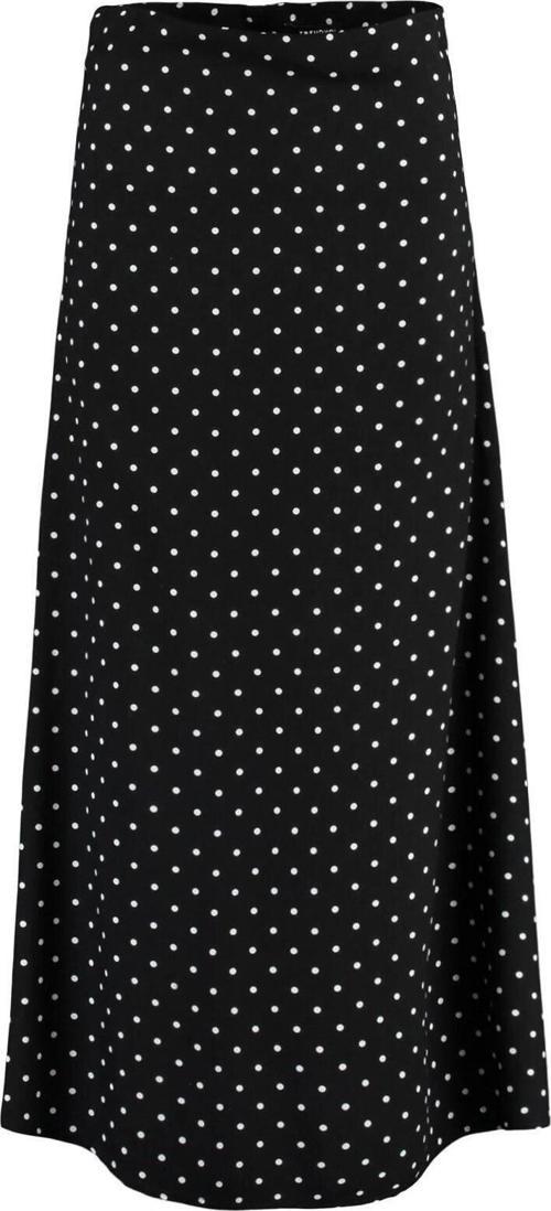 Moda Tesettür Regular Çiçekli Desen Günlük Maxi Boy Puantiye Desenli Çan Dokuma Etek