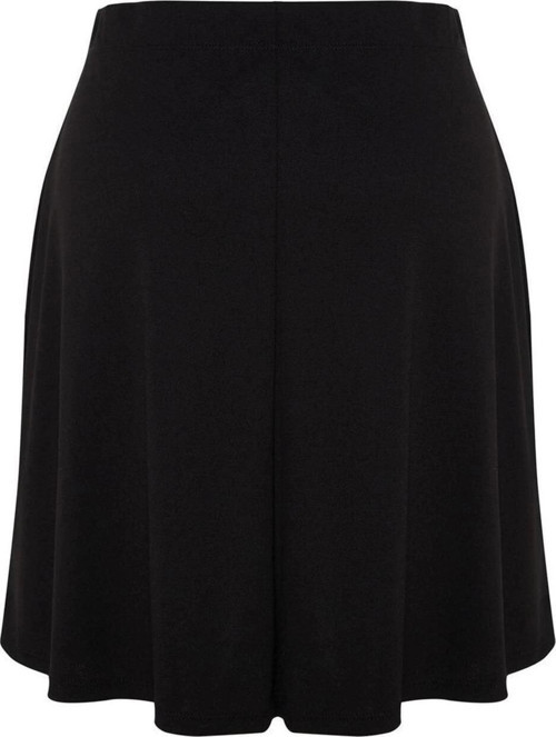 Moda Büyük Beden Beli Lastikli Düz Desen Günlük Mini Boy Beli Lastikli Örme Etek