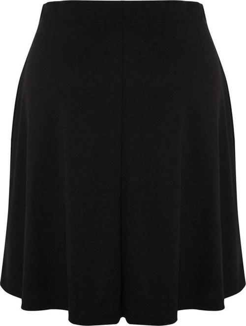 Moda Büyük Beden Beli Lastikli Düz Desen Günlük Mini Boy Beli Lastikli Örme Etek