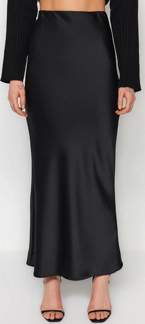 Moda Balık Düz Desen Günlük Midi Boy Balık Kesim Saten Maxi Boy Dokuma Etek