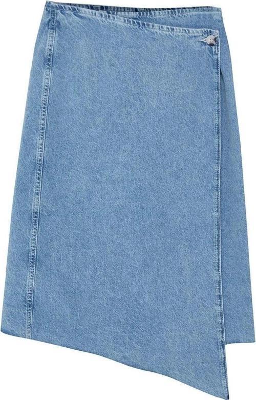 Moda Regular Düz Desen Günlük More Sustainable Püsküllü Midi Denim Etek