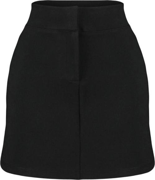 Moda Yüksek Bel Düz Desen Gündüz Gece Mini Boy İnterlok Yüksek Bel Fermuarlı Mini Örme Etek