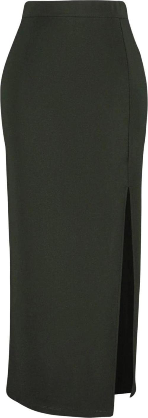 Modern Tarz Astarsız Örme Maxi Boy Leopar Baskılı Smart Krep Yırtmaç Detaylı Yüksek Bel Esnek Etek