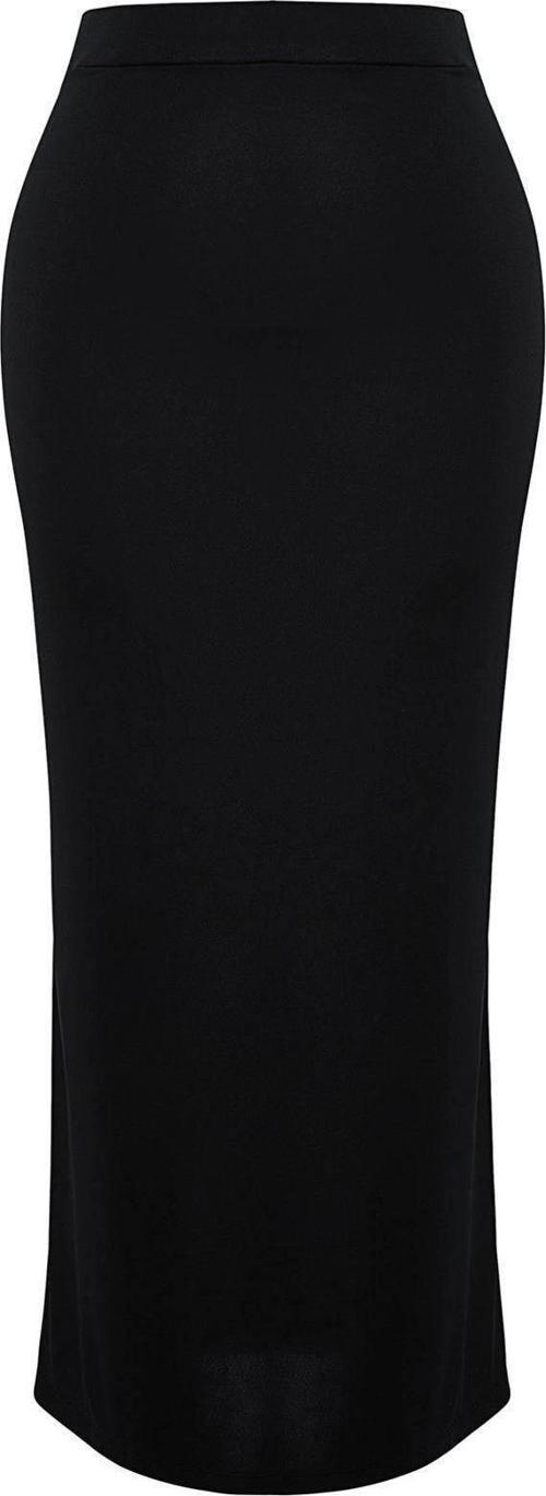 Moda Regular Düz Desen Günlük Maxi Boy Maxi Yüksek Bel Esnek Örme Etek