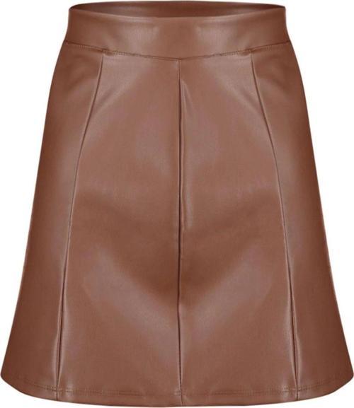 Modern Tarz Astarsız Örme Mini Boy Suni Deri Yüksek Bel Etek