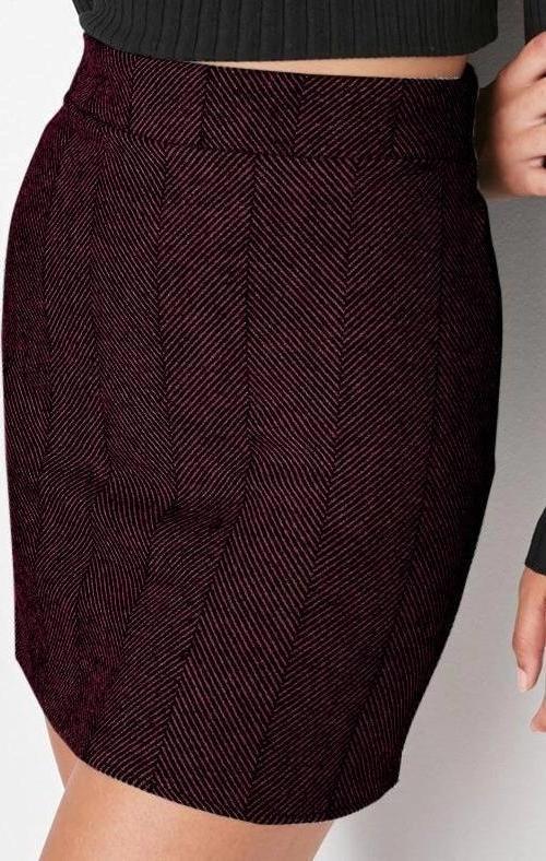 Modern Tarz Astarsız Dokuma Mini Boy A-line Kaşe Kumaş Mini Boy Dokuma Etek