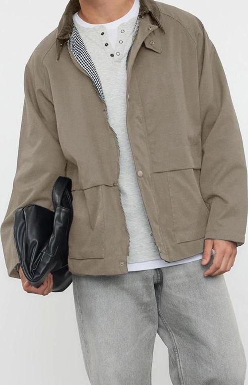 Tasarım Düz Astarlı Yaka Standart Regular Ceket Unisex Regular Fit Kadife Yaka Detaylı Mont