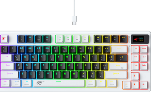 Gamenote KB884L Rgb Mekanik Türkçe Klavye 1.06inç Tft-lcd Ekran - Brown Switch