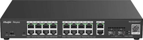 Ruijie Reyee RG-ES220GS-P 16 Port 250W 2xSfp 2xRj45 Uplink Yönetilebilir Gigabit PoE Switch