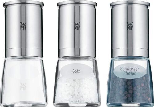 Deluxe Tuz Karabiber Kurubiber 3'lü Çelik Baharat Değirmen Öğütücü Seti