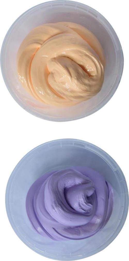 Ele Yapışmayan Mor-Turuncu Slime 2 li Pofuduk Slaym Oyun Hamuru 