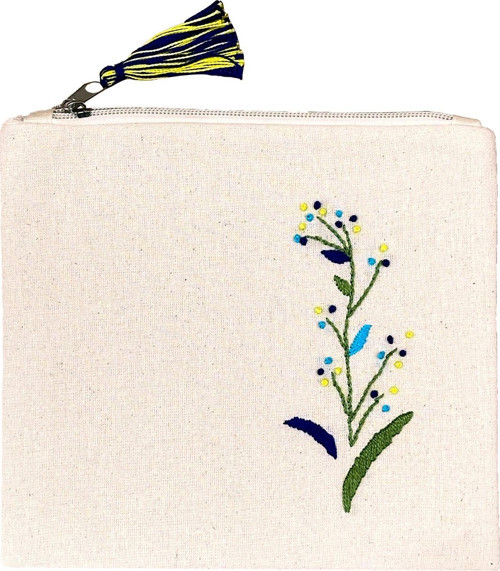 20X18 SARI LACİVERT ÇITIR ÇİÇEK NAKIŞ