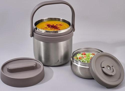 Bento Lunch Box Yemek Termosu Yuvarlak Steel 1400 Ml Ar262283