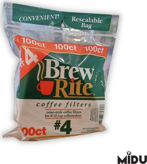 Brew Rite 4 Numara Beyaz Filtre Kağıdı 100 Lü
