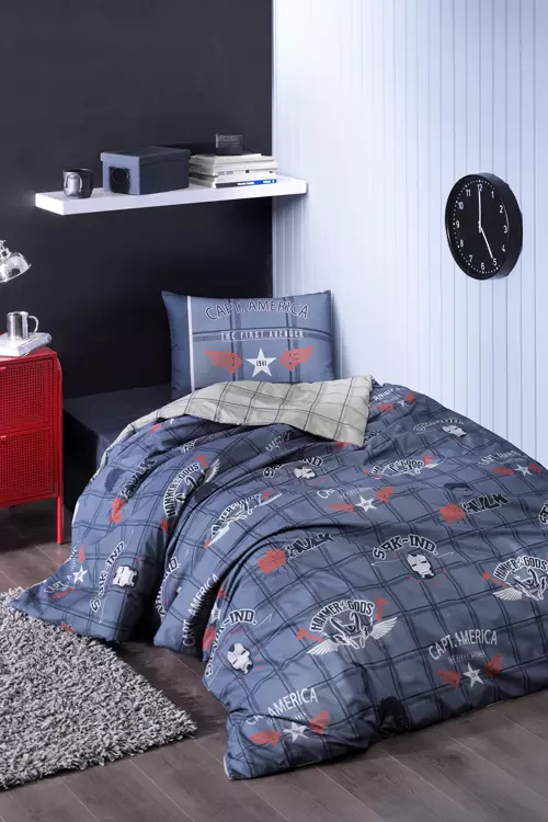 Disney Avengers Heros Fitted Tek Kişilik Nevresim Takımı - Lacivert