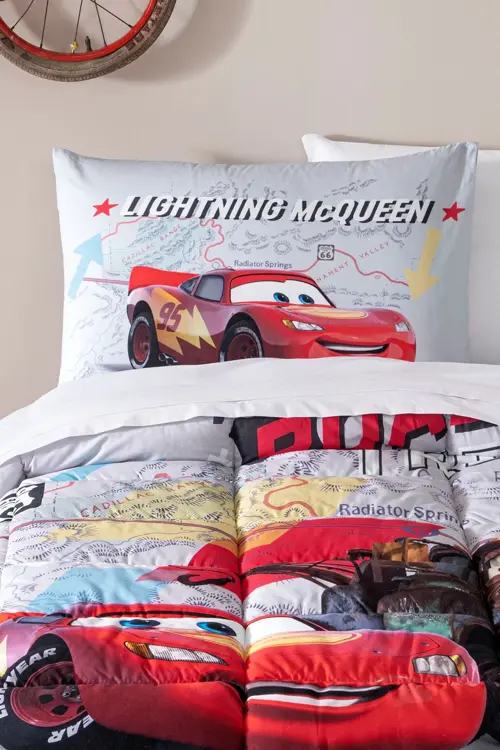 Disney Cars On The Roa Tek Kişilik Uyku Seti -Gri