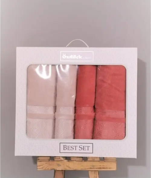 Dory Best Set Hamam Takımı - Kiremit-Bej