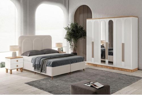 Ücretsiz Montaj - Rosa 6 Kapaklı Komple Mdf Yatak Odası Takımı