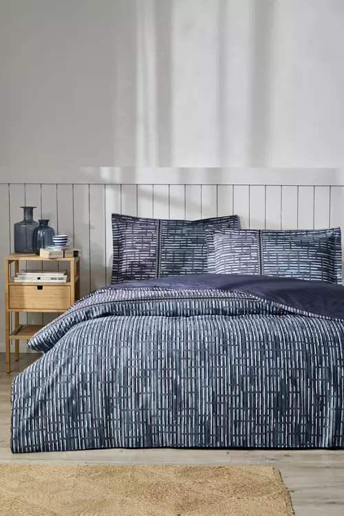 Modra Fitted Çift Kişilik Nevresim Takımı - Mavi