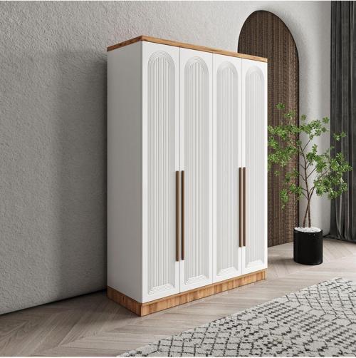 Ücretsiz Montaj Rosa 4 Kapaklı Komple MDF Gardırop - Elbise Dolabı