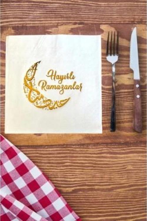 Ramazan Temalı Yaldız Baskılı Peçete