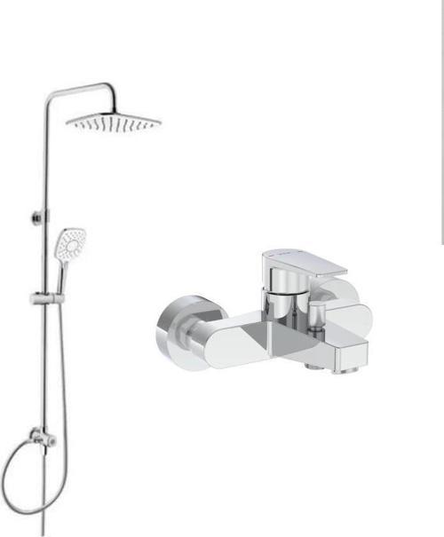 Flow Square Krom Banyo Bataryası + Artema Ls20 Joy 3S Robot Tepe Dus Seti