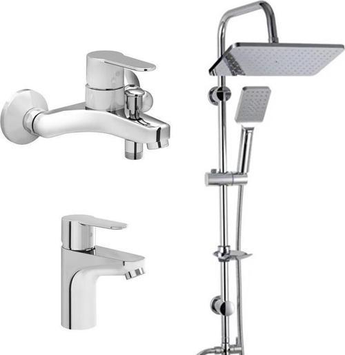 Win S Banyo Bataryası + Lavabo Bataryası + Duxxa Mirage Tepe Duş Seti
