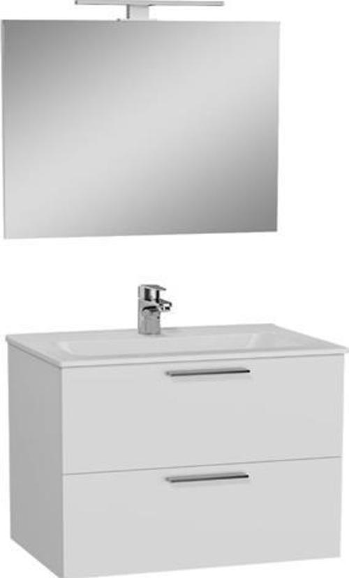 Banyo Dolabı 80 cm 2 Çekmeceli̇ Parlak Beyaz Mia banyo dolabı
